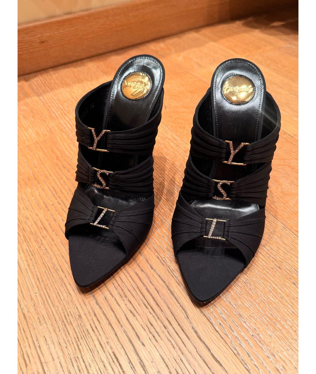 SAINT LAURENT Черные мюли, фото 2