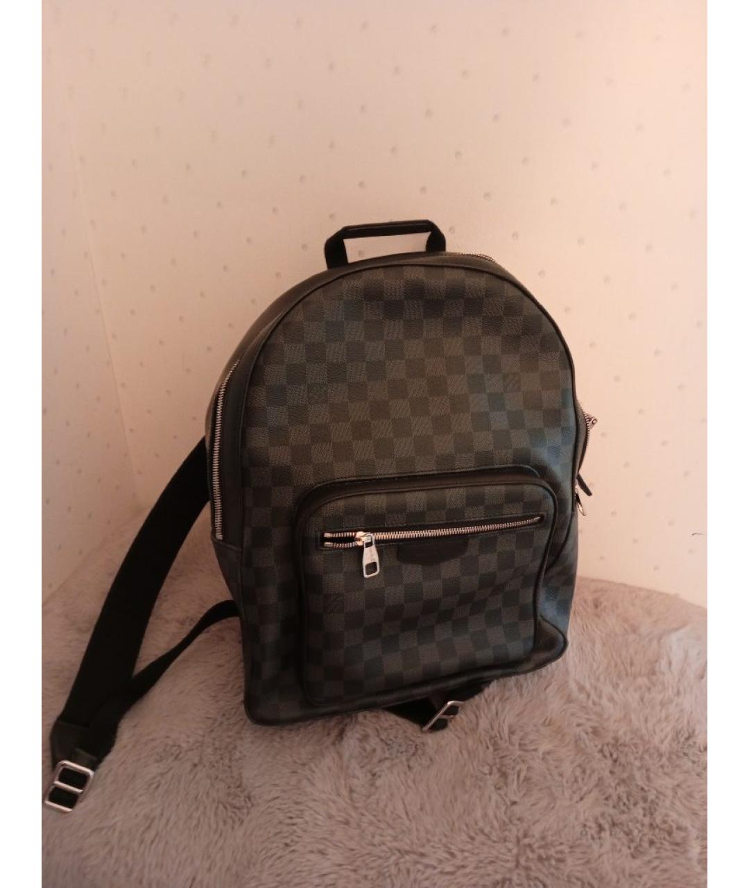 LOUIS VUITTON Черный кожаный рюкзак, фото 5