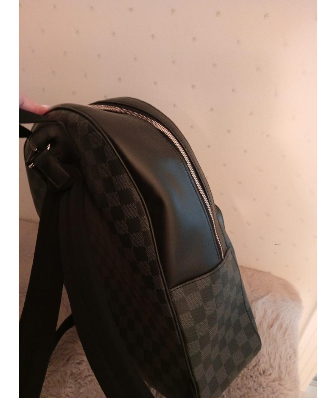 LOUIS VUITTON Черный кожаный рюкзак, фото 3