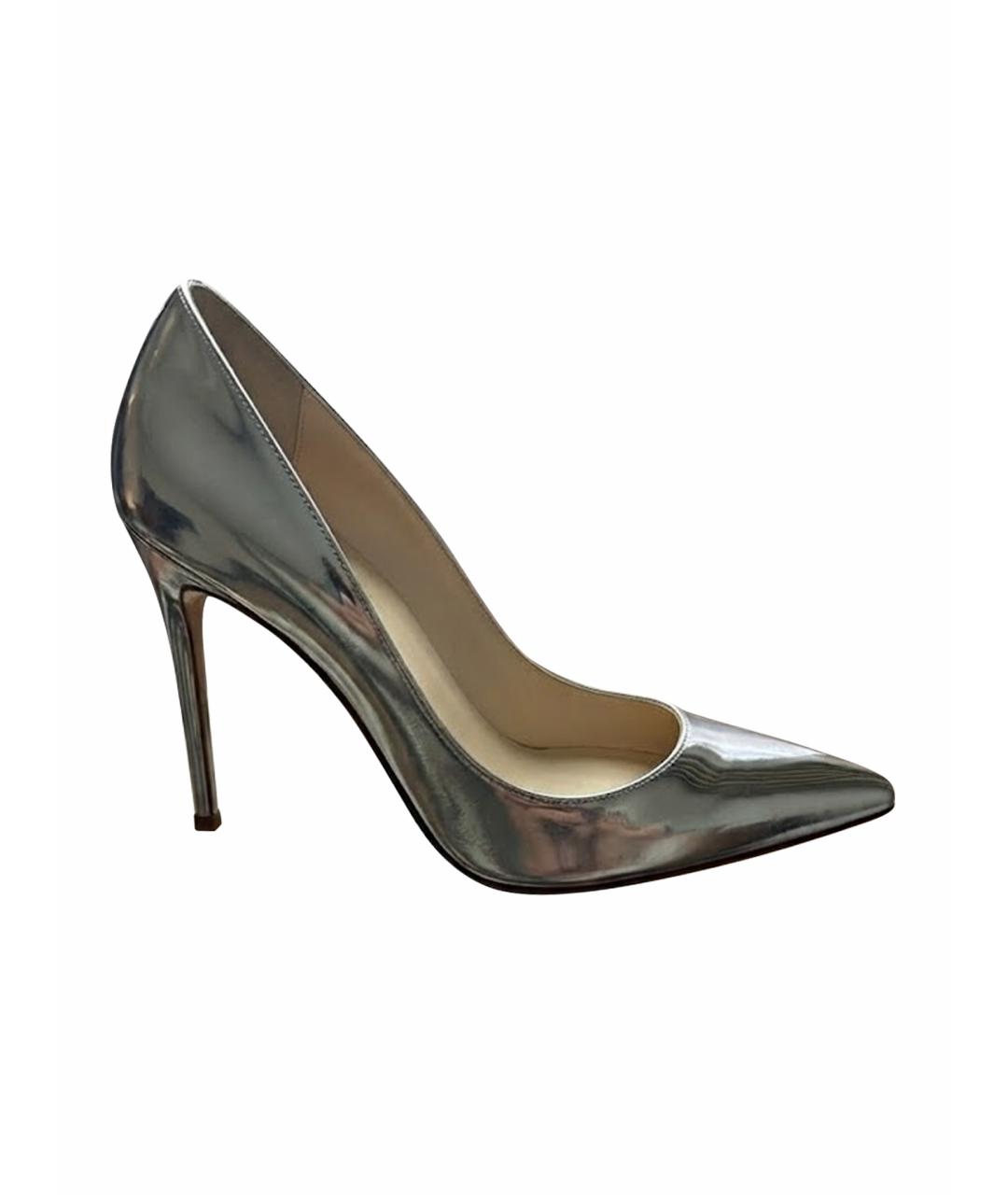 GIANVITO ROSSI Серебряные туфли из лакированной кожи, фото 1