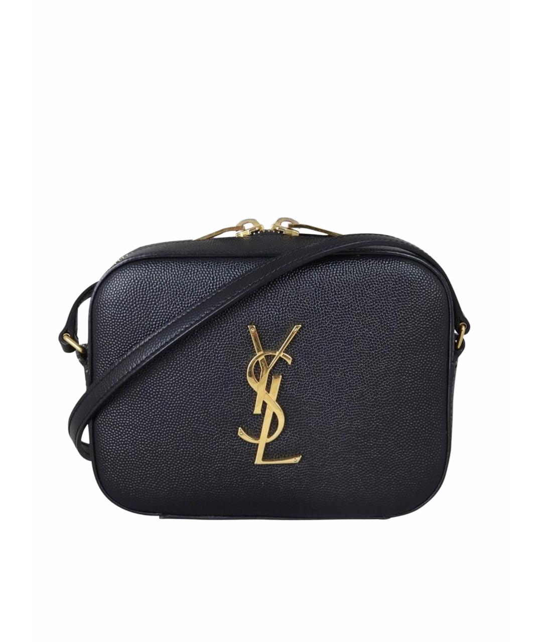 SAINT LAURENT Черная кожаная сумка через плечо, фото 1