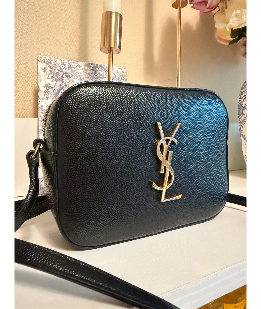 SAINT LAURENT Черная кожаная сумка через плечо, фото 3