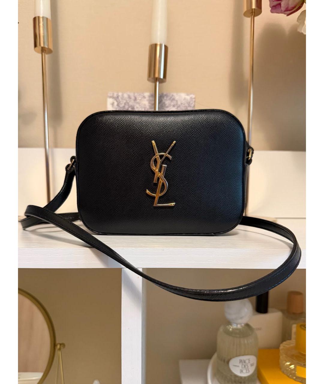 SAINT LAURENT Черная кожаная сумка через плечо, фото 2