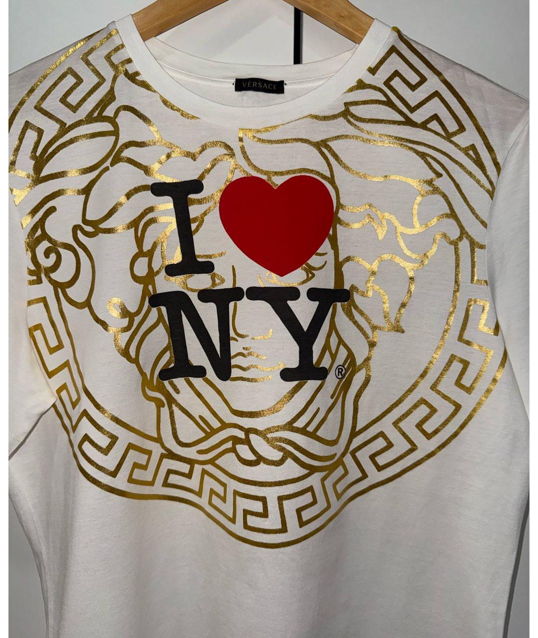 VERSACE Белая хлопковая футболка, фото 3