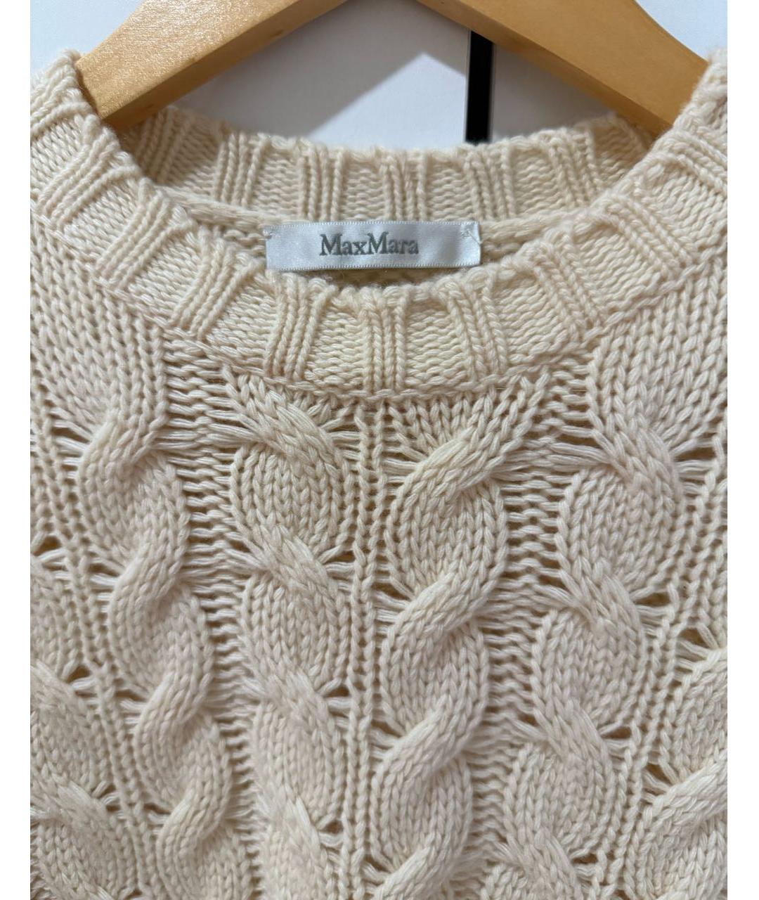 MAX MARA Бежевый шерстяной джемпер / свитер, фото 3