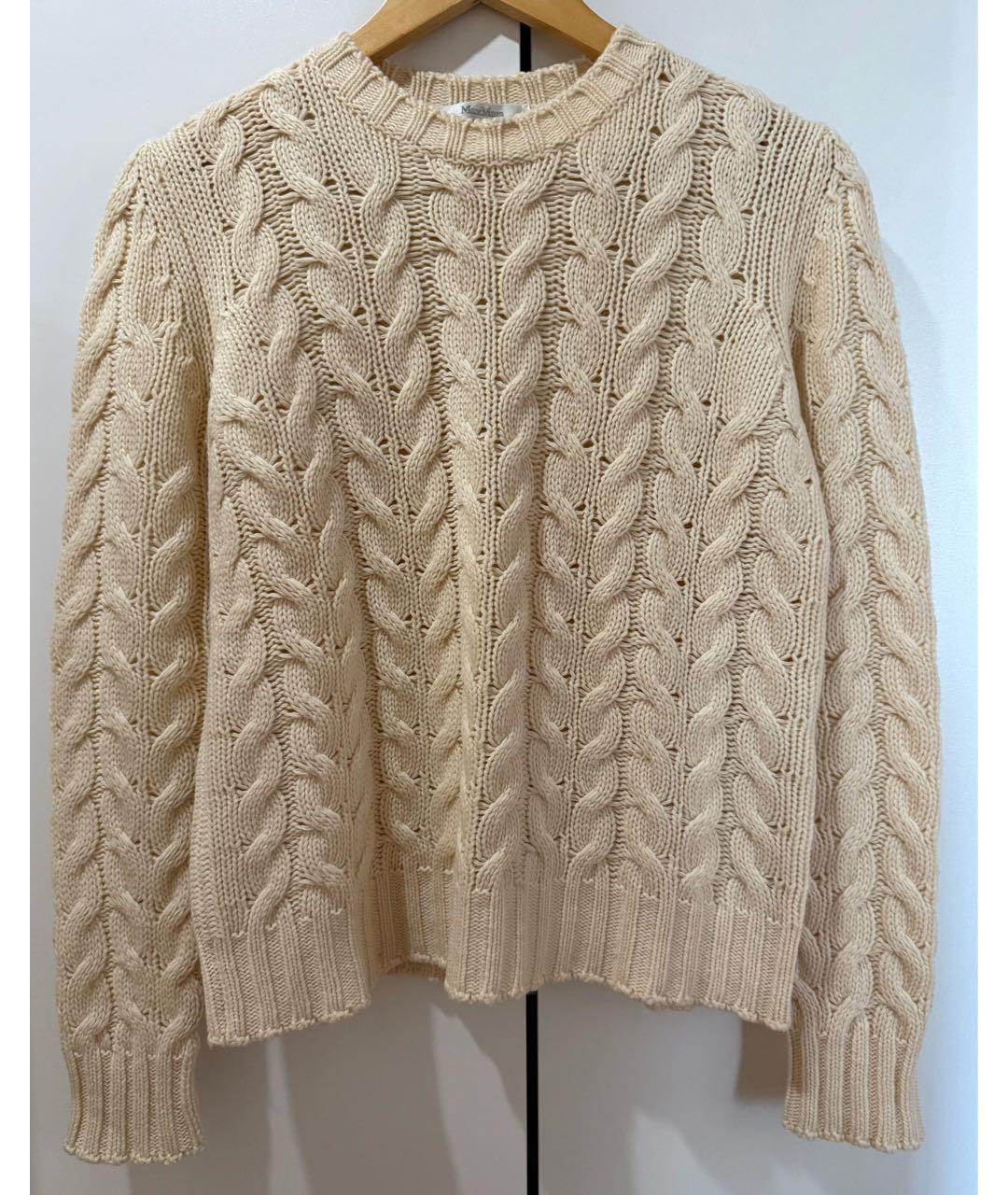 MAX MARA Бежевый шерстяной джемпер / свитер, фото 5