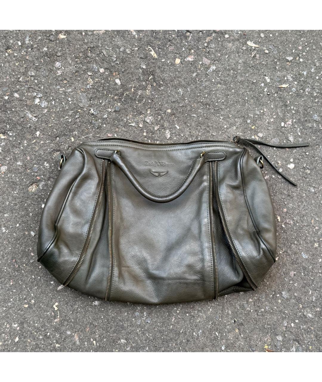 ZADIG & VOLTAIRE Хаки кожаная сумка тоут, фото 5