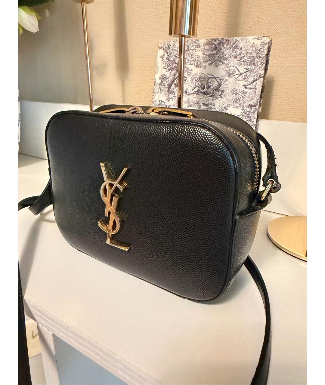 SAINT LAURENT Черная кожаная сумка через плечо, фото 4