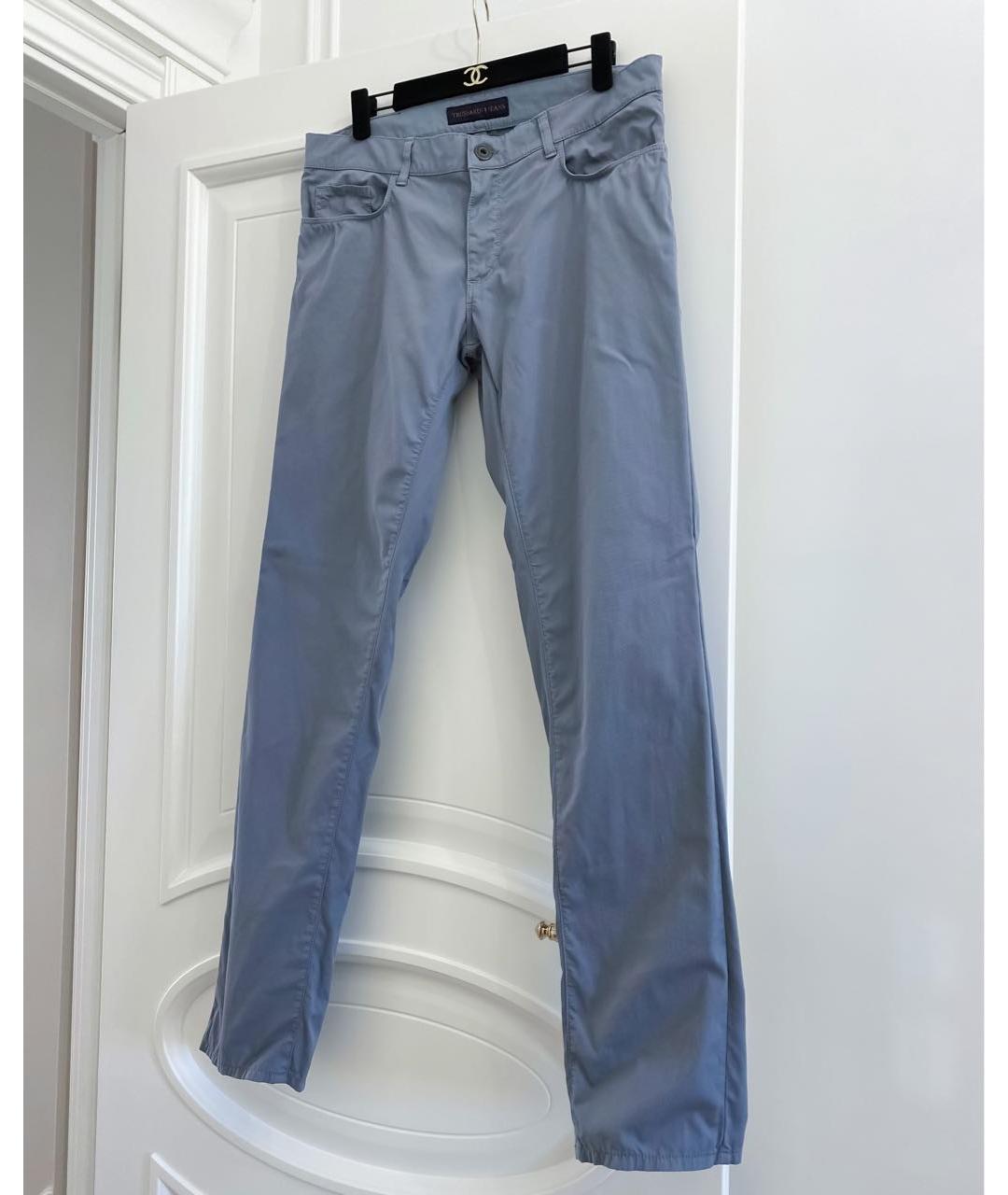 TRUSSARDI JEANS Серые хлопковые повседневные брюки, фото 9