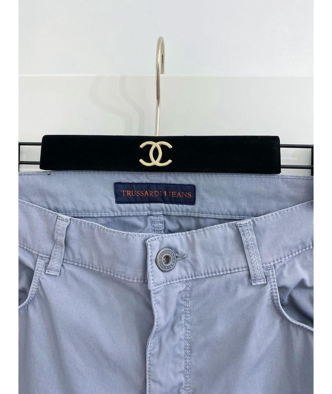 TRUSSARDI JEANS Серые хлопковые повседневные брюки, фото 3