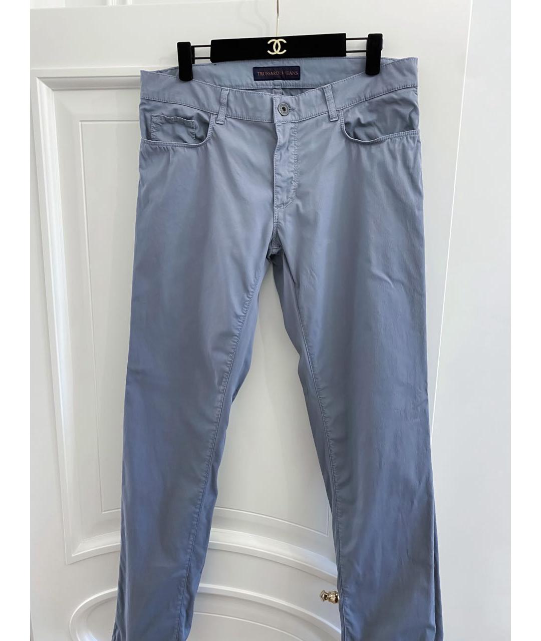 TRUSSARDI JEANS Серые хлопковые повседневные брюки, фото 2