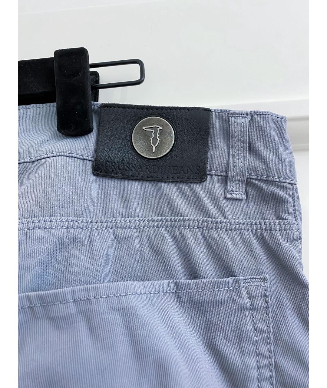 TRUSSARDI JEANS Серые хлопковые повседневные брюки, фото 4