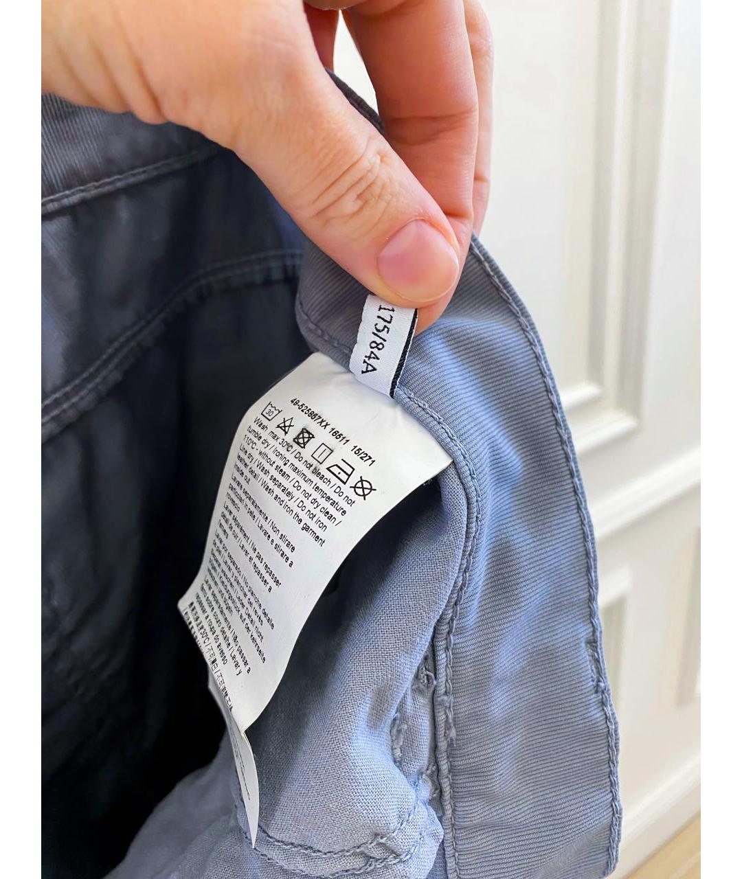 TRUSSARDI JEANS Серые хлопковые повседневные брюки, фото 8