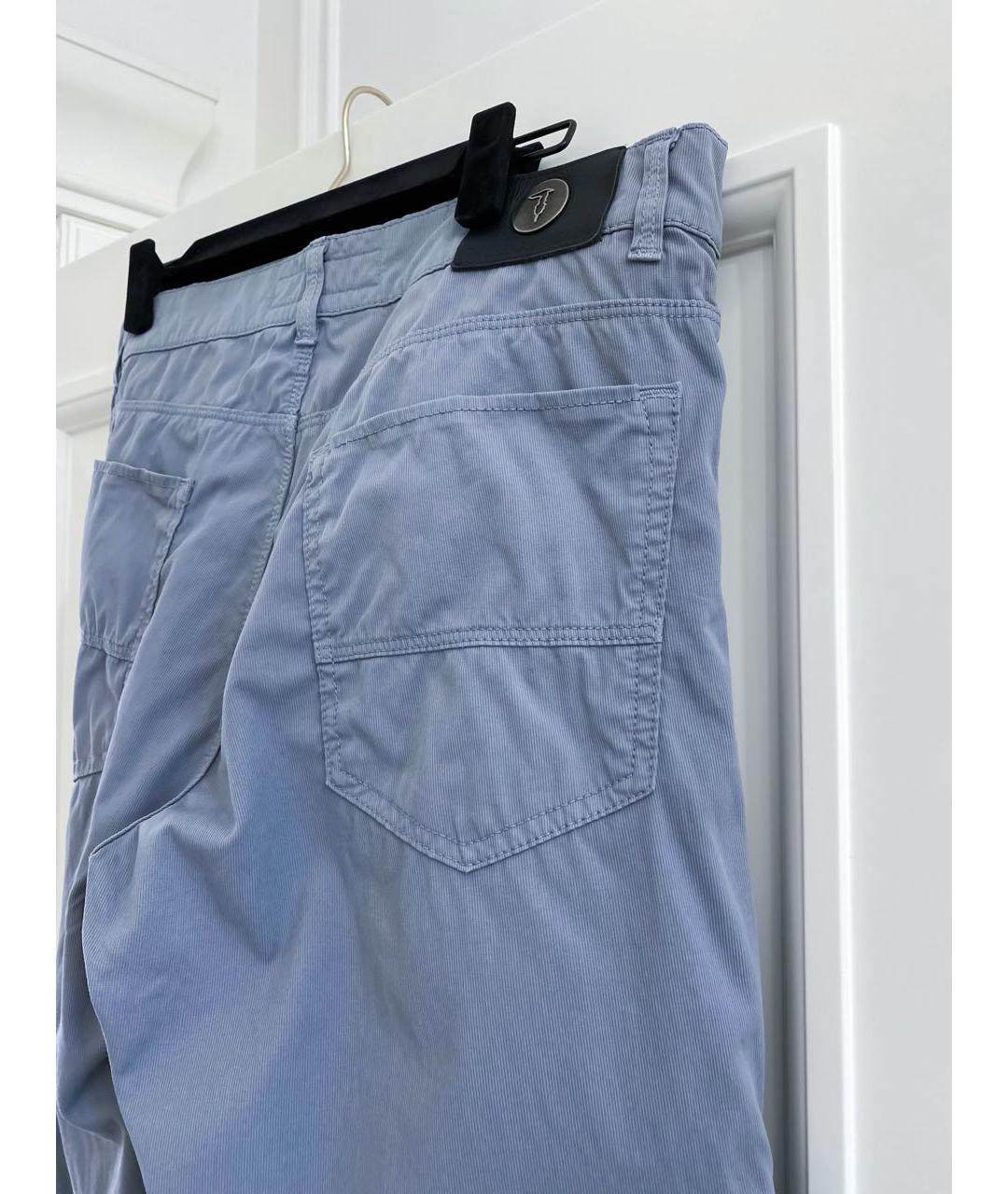 TRUSSARDI JEANS Серые хлопковые повседневные брюки, фото 5