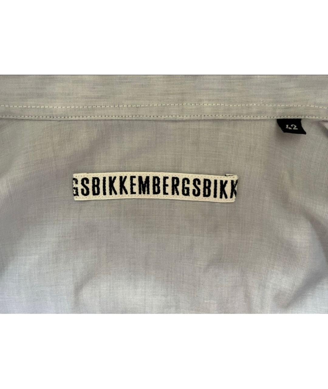 BIKKEMBERGS Голубая хлопковая кэжуал рубашка, фото 3