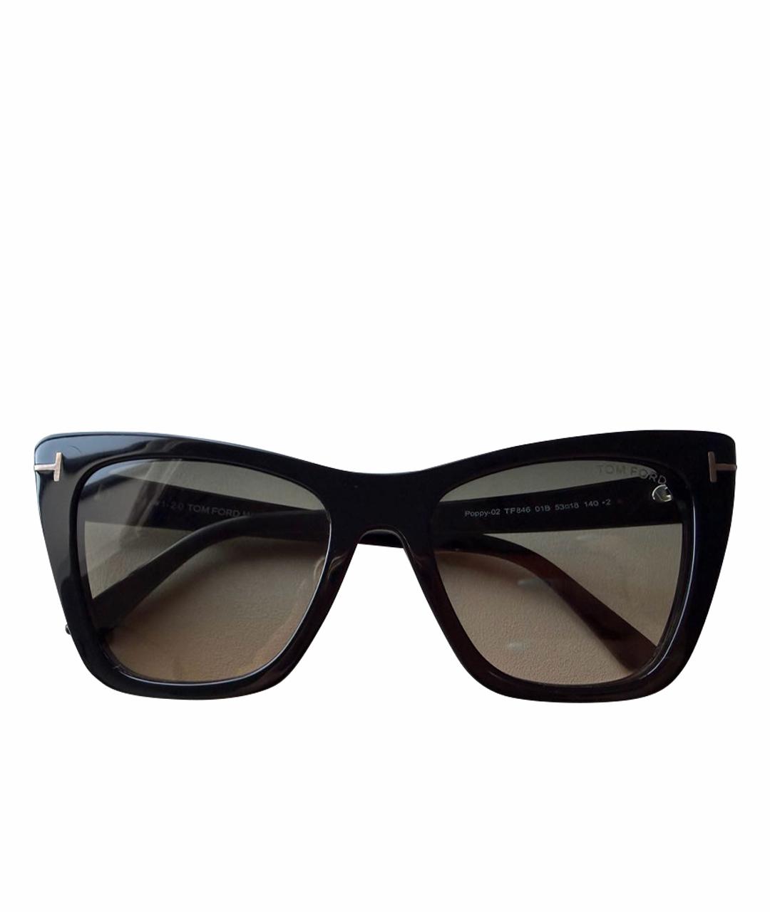 TOM FORD Черные пластиковые солнцезащитные очки, фото 1