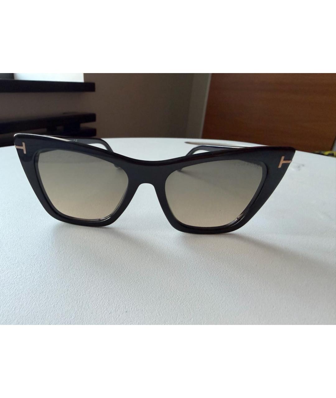 TOM FORD Черные пластиковые солнцезащитные очки, фото 8