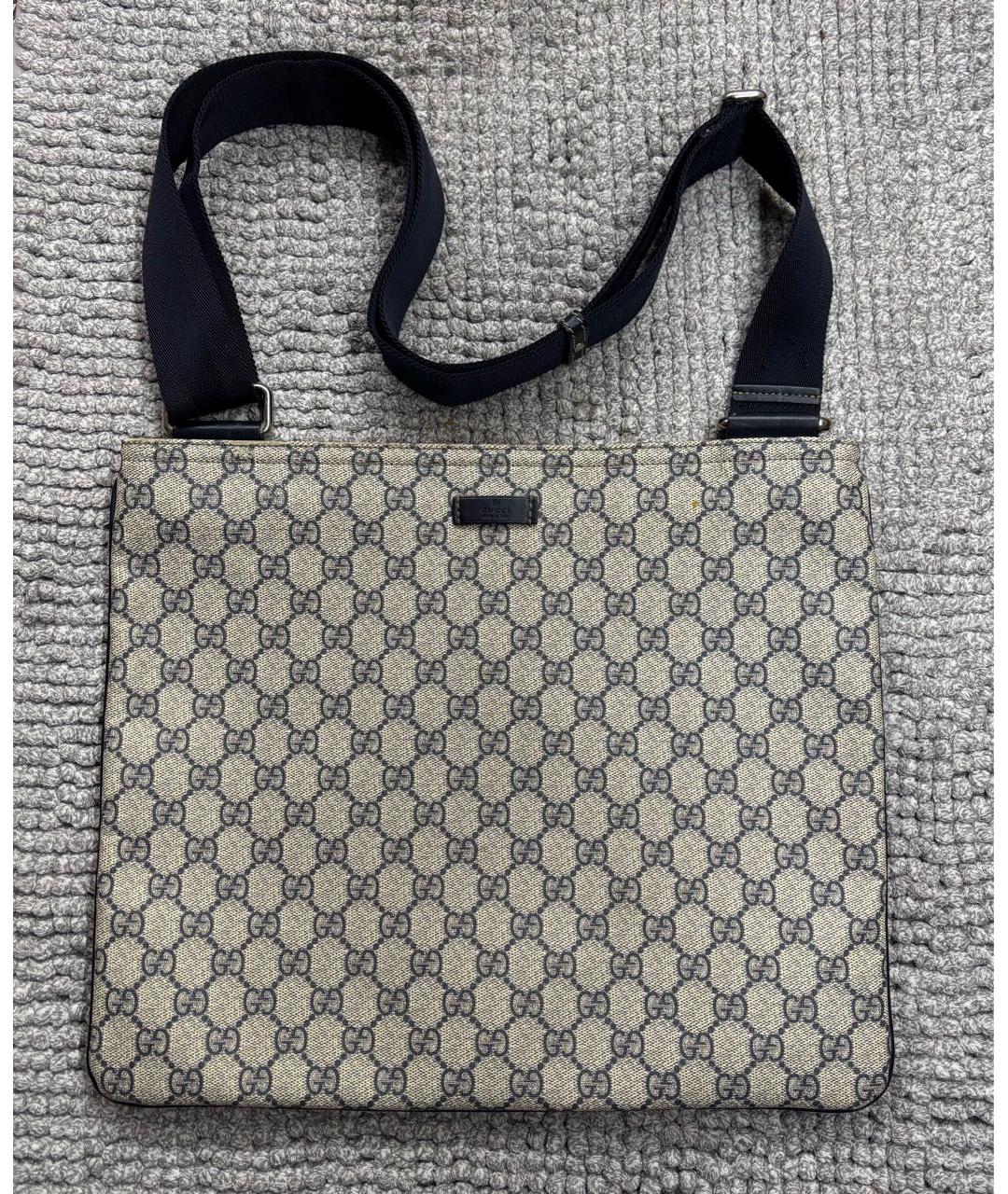 GUCCI Бежевая сумка на плечо из канвы, фото 8