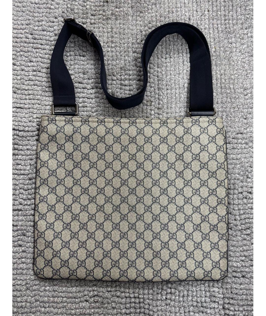 GUCCI Бежевая сумка на плечо из канвы, фото 3