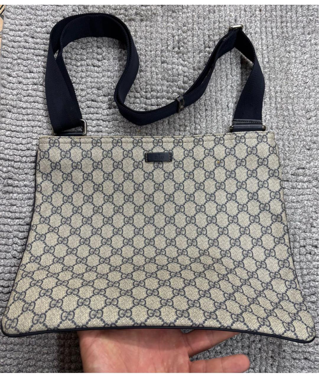 GUCCI Бежевая сумка на плечо из канвы, фото 2