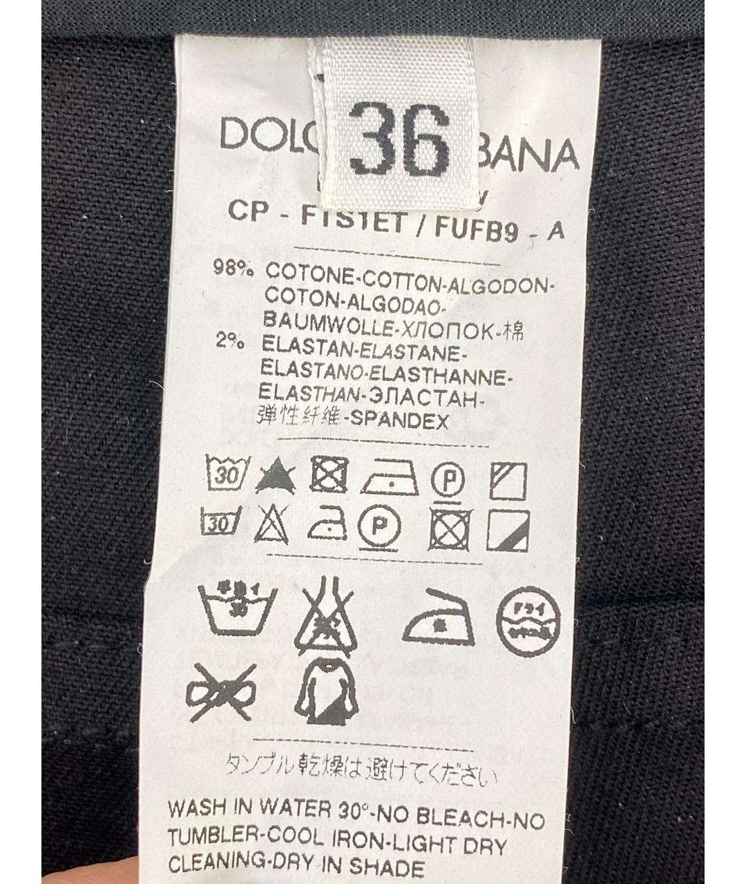 DOLCE&GABBANA Черные хлопко-эластановые капри, фото 6
