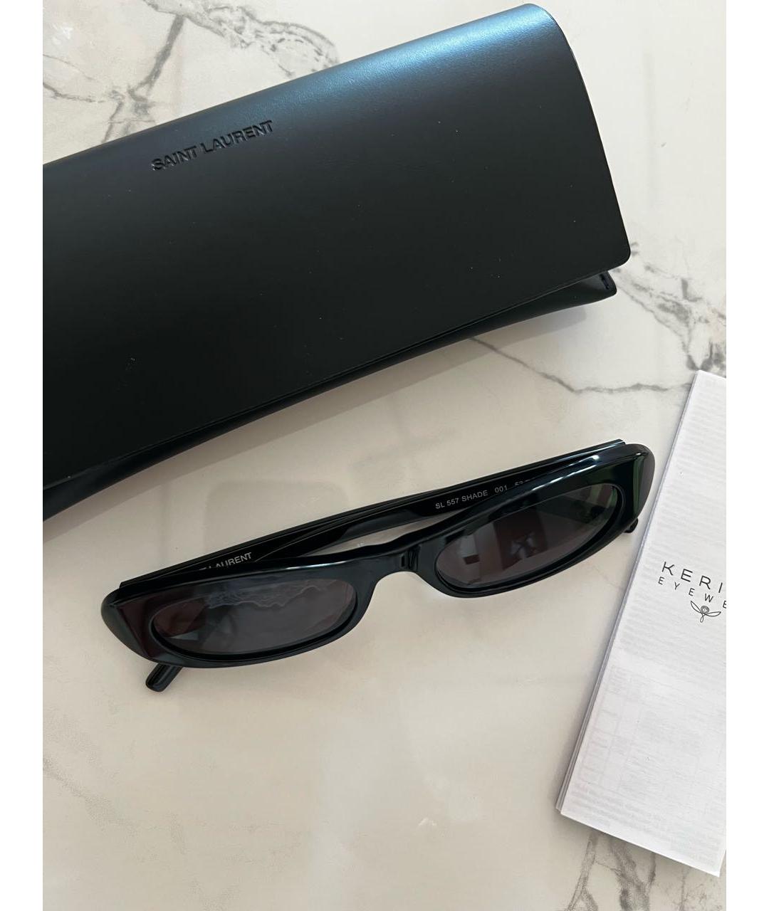 SAINT LAURENT Черные пластиковые солнцезащитные очки, фото 3