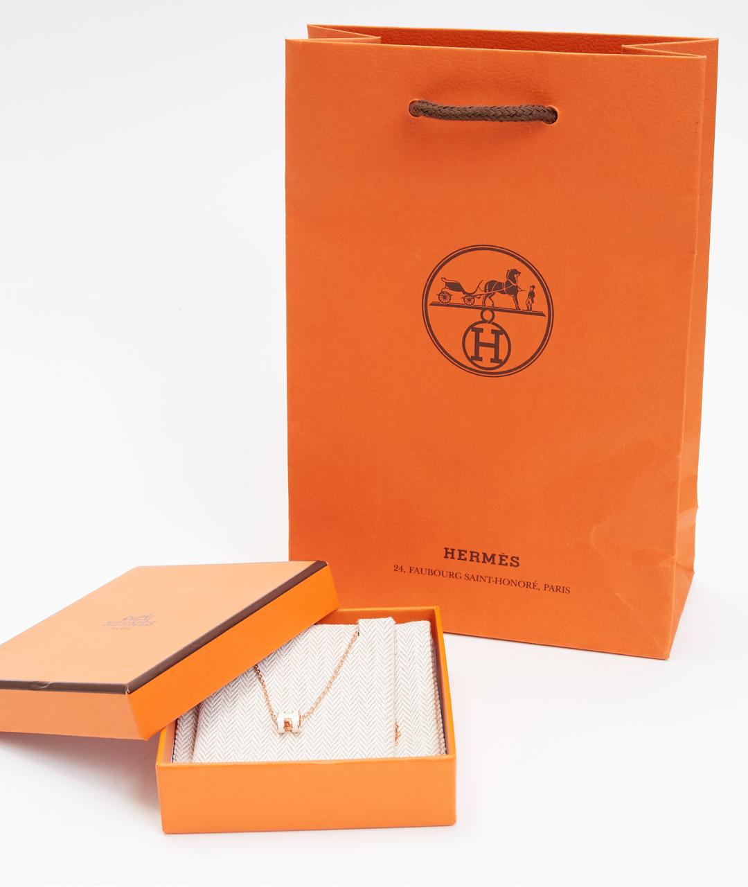 HERMES Золотая металлическая подвеска, фото 4