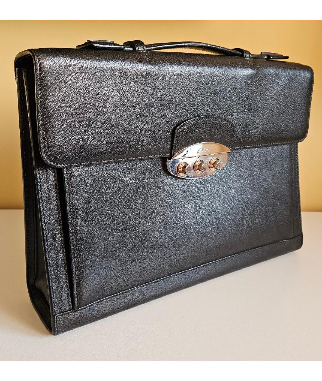BRIONI Черный кожаный портфель, фото 2