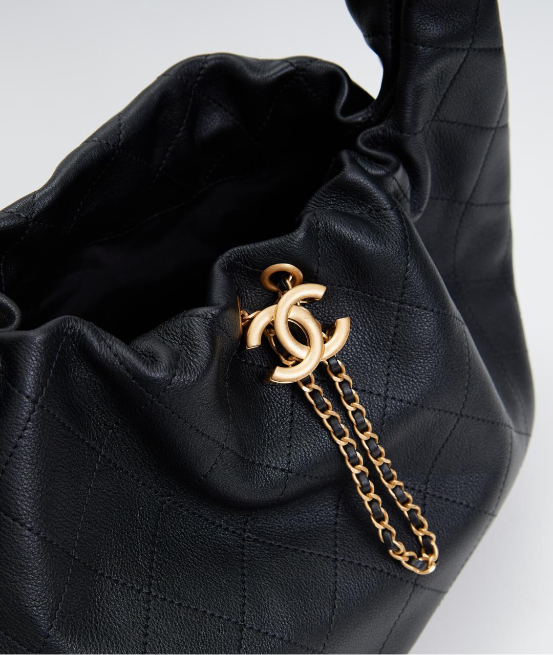 CHANEL Черная кожаная сумка тоут, фото 4