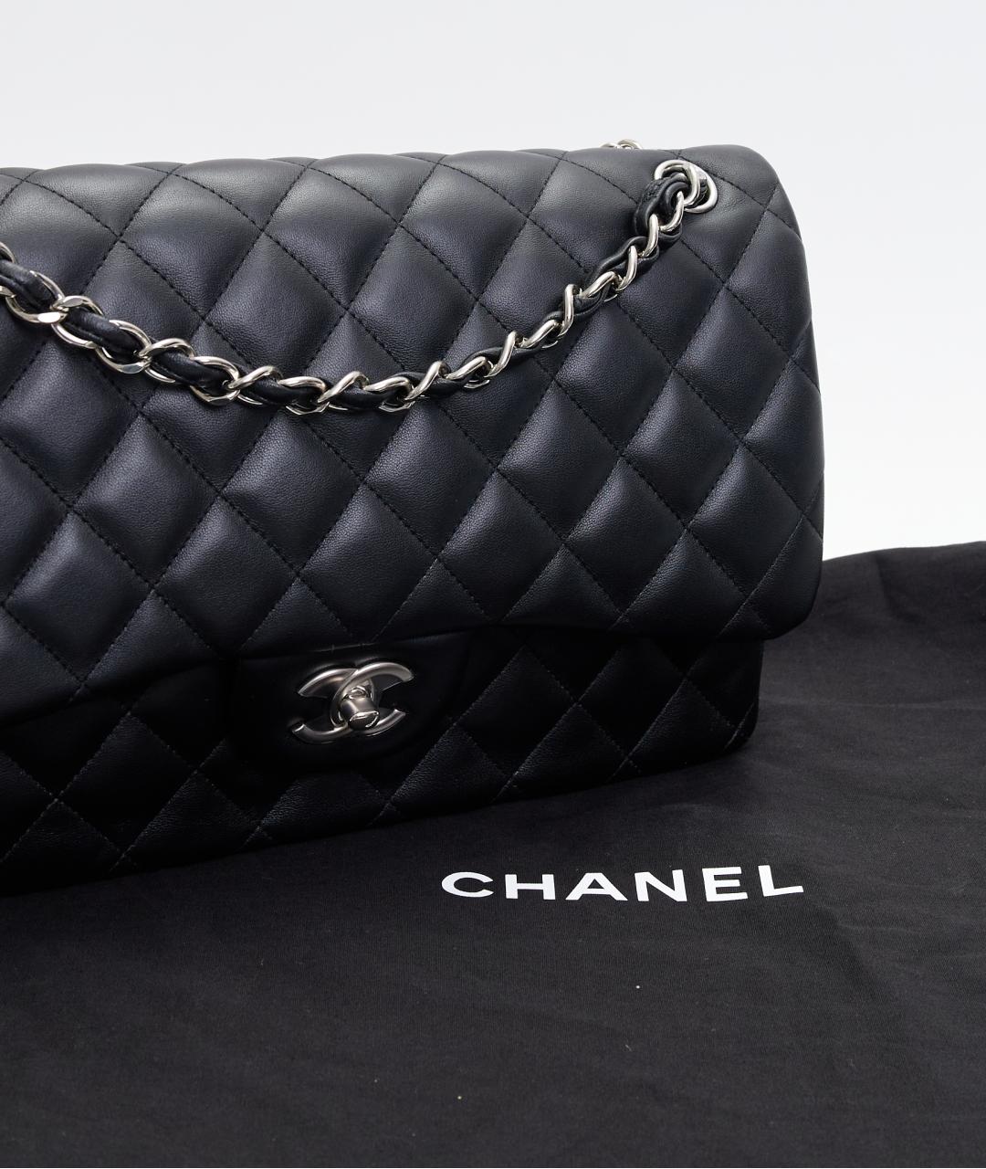 CHANEL Черная кожаная сумка через плечо, фото 7