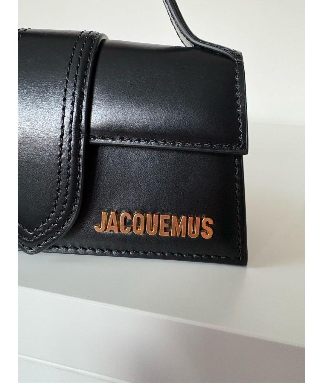 JACQUEMUS Черная кожаная сумка через плечо, фото 8
