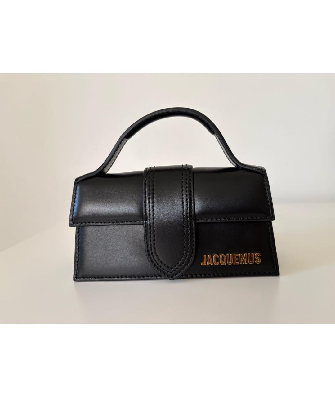 JACQUEMUS Черная кожаная сумка через плечо, фото 9