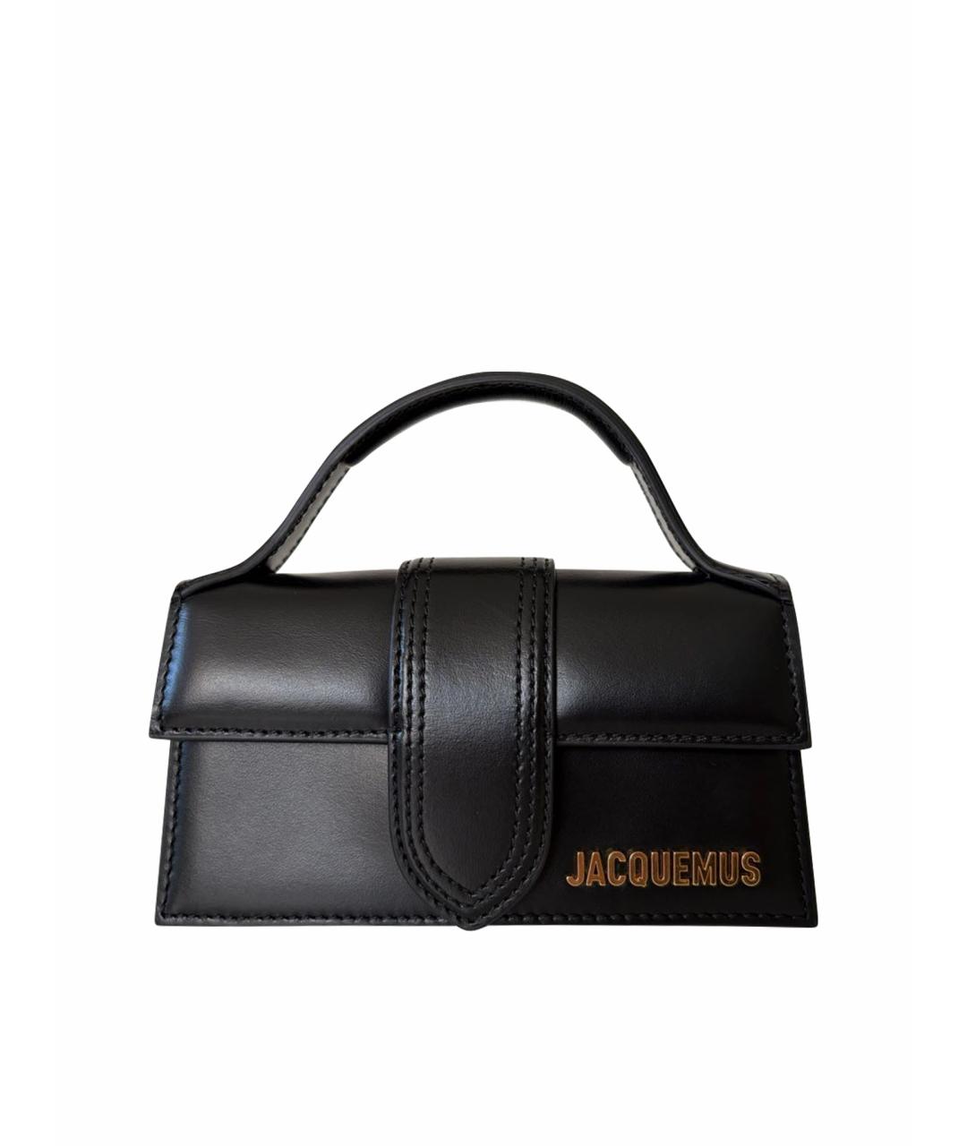 JACQUEMUS Черная кожаная сумка через плечо, фото 1