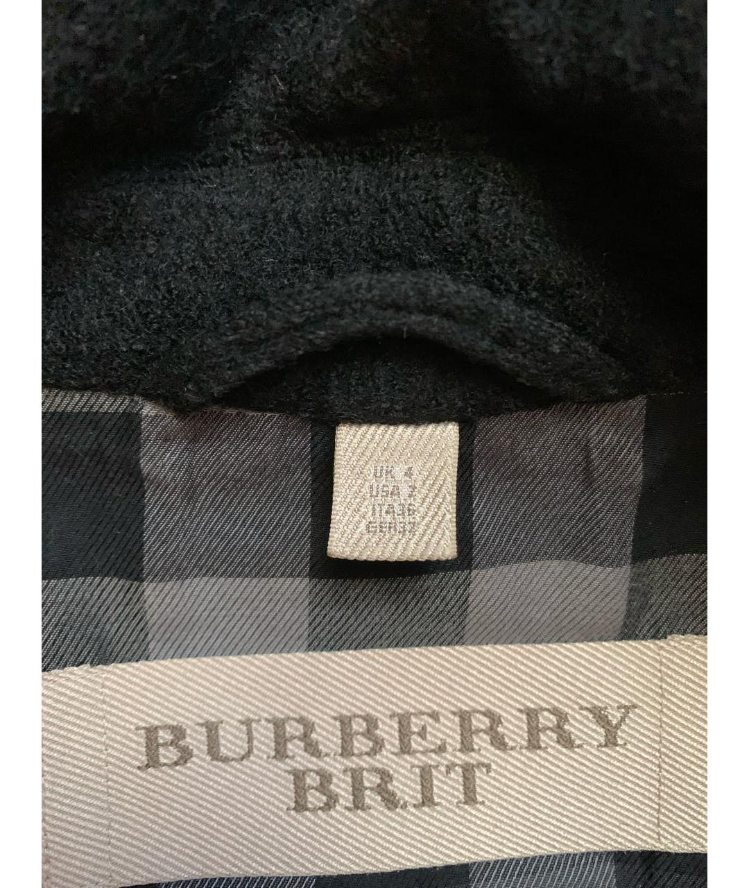 BURBERRY BRIT Черное шерстяное пальто, фото 7