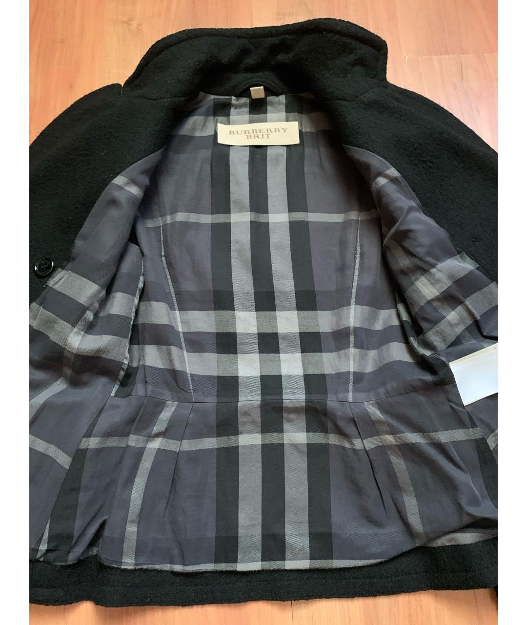 BURBERRY BRIT Черное шерстяное пальто, фото 6