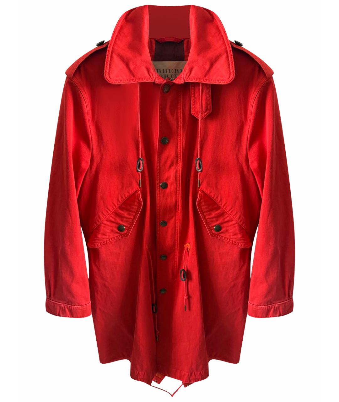 BURBERRY Красная хлопковая куртка, фото 1