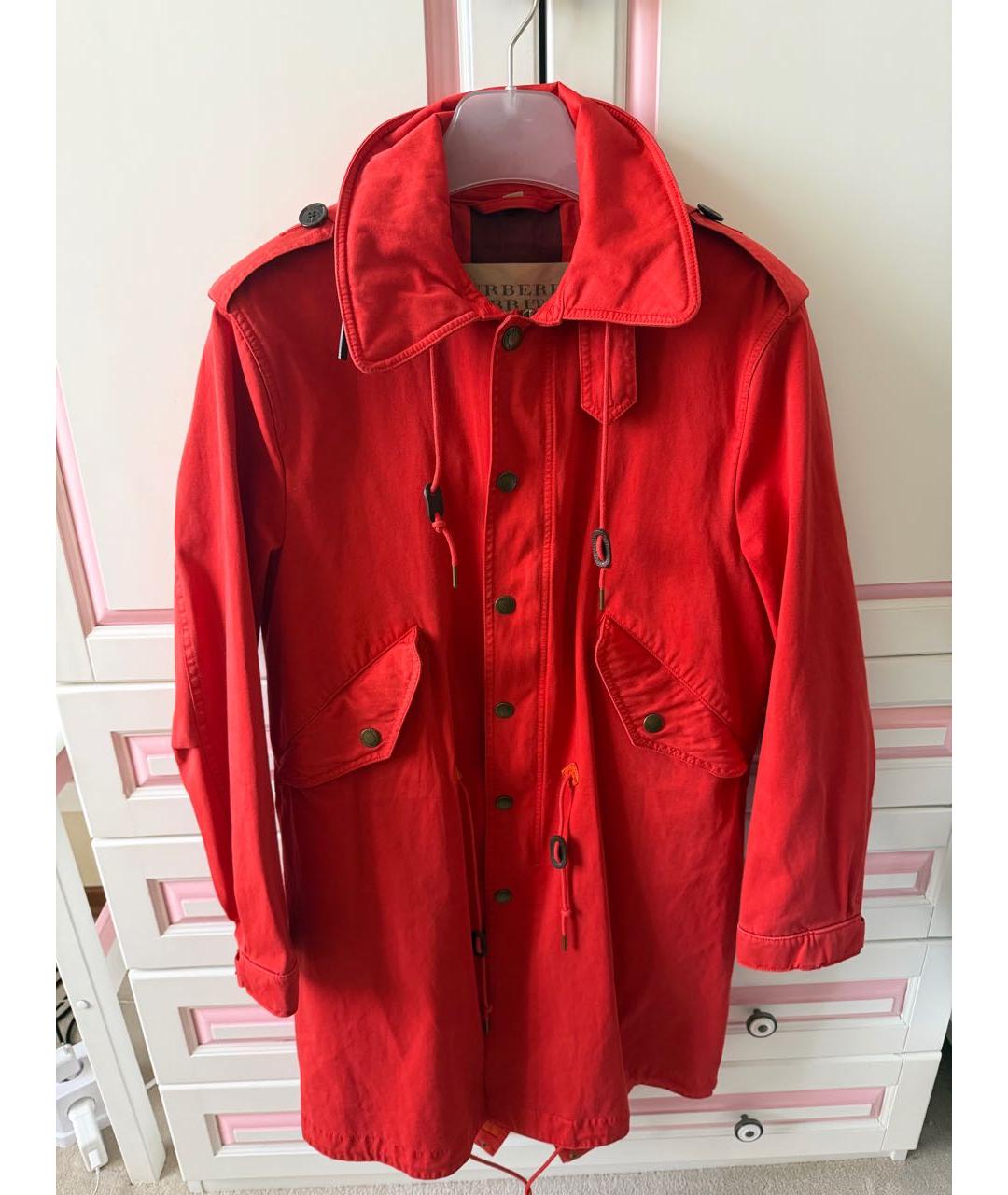 BURBERRY Красная хлопковая куртка, фото 9