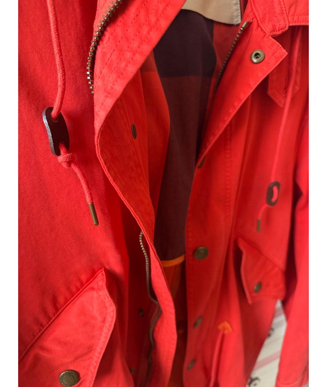 BURBERRY Красная хлопковая куртка, фото 4