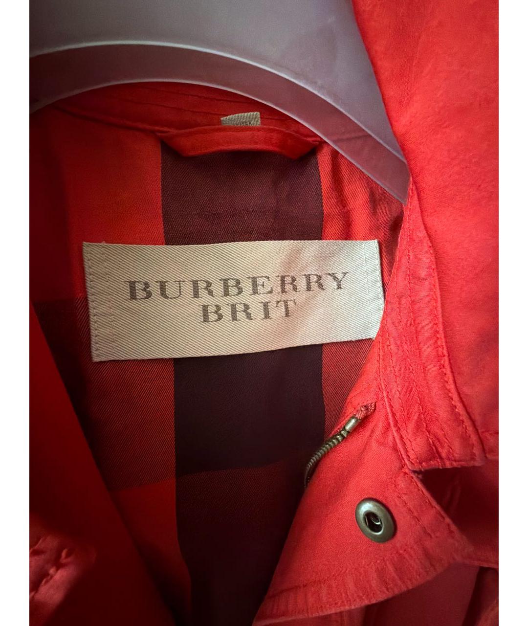BURBERRY Красная хлопковая куртка, фото 3