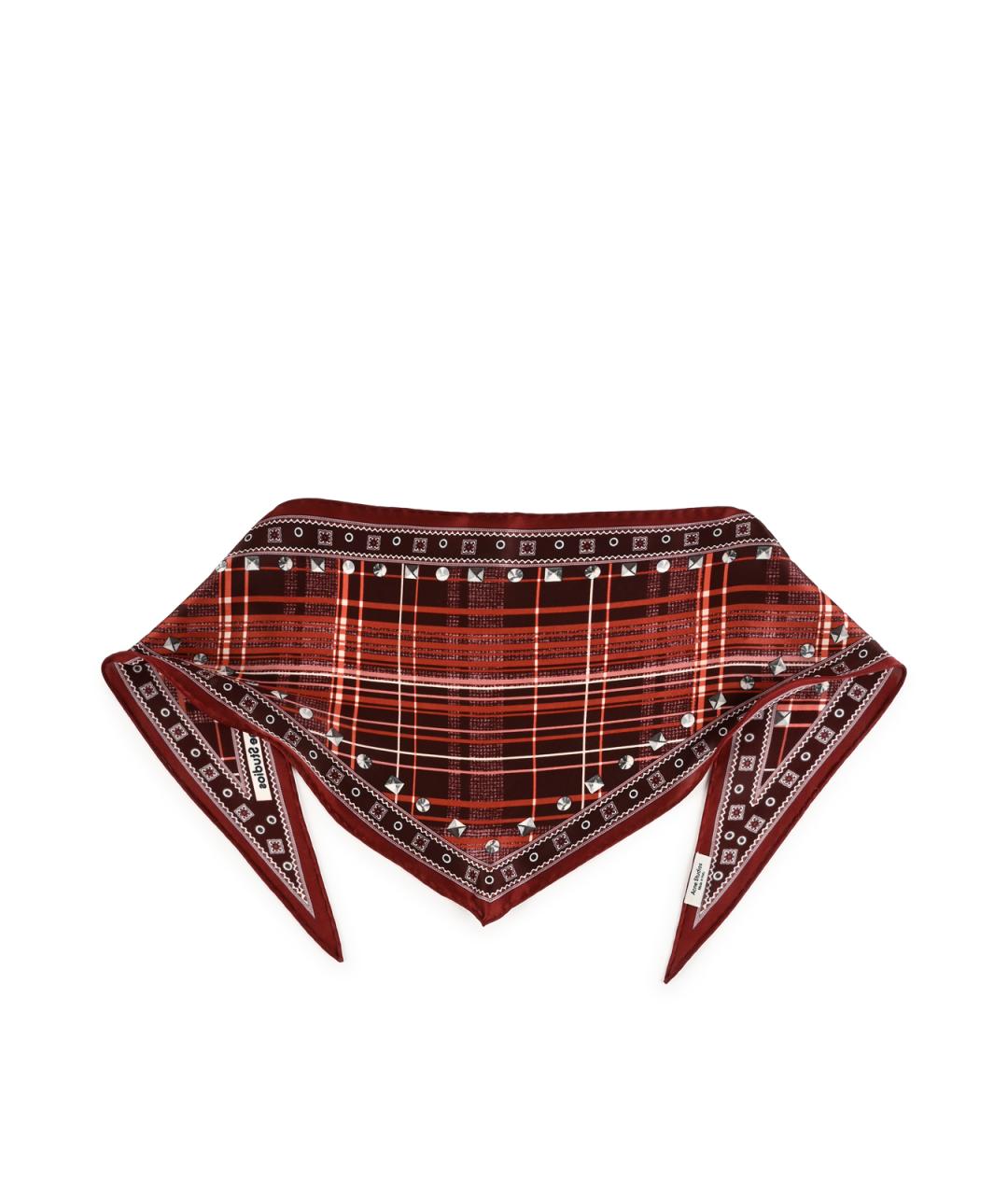 ACNE STUDIOS Бордовый шелковый шарф, фото 1