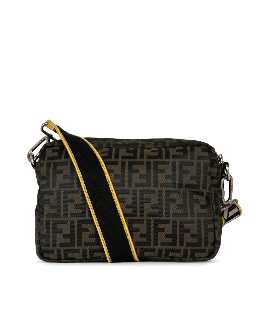 FENDI Коричневая тканевая сумка на плечо, фото 6