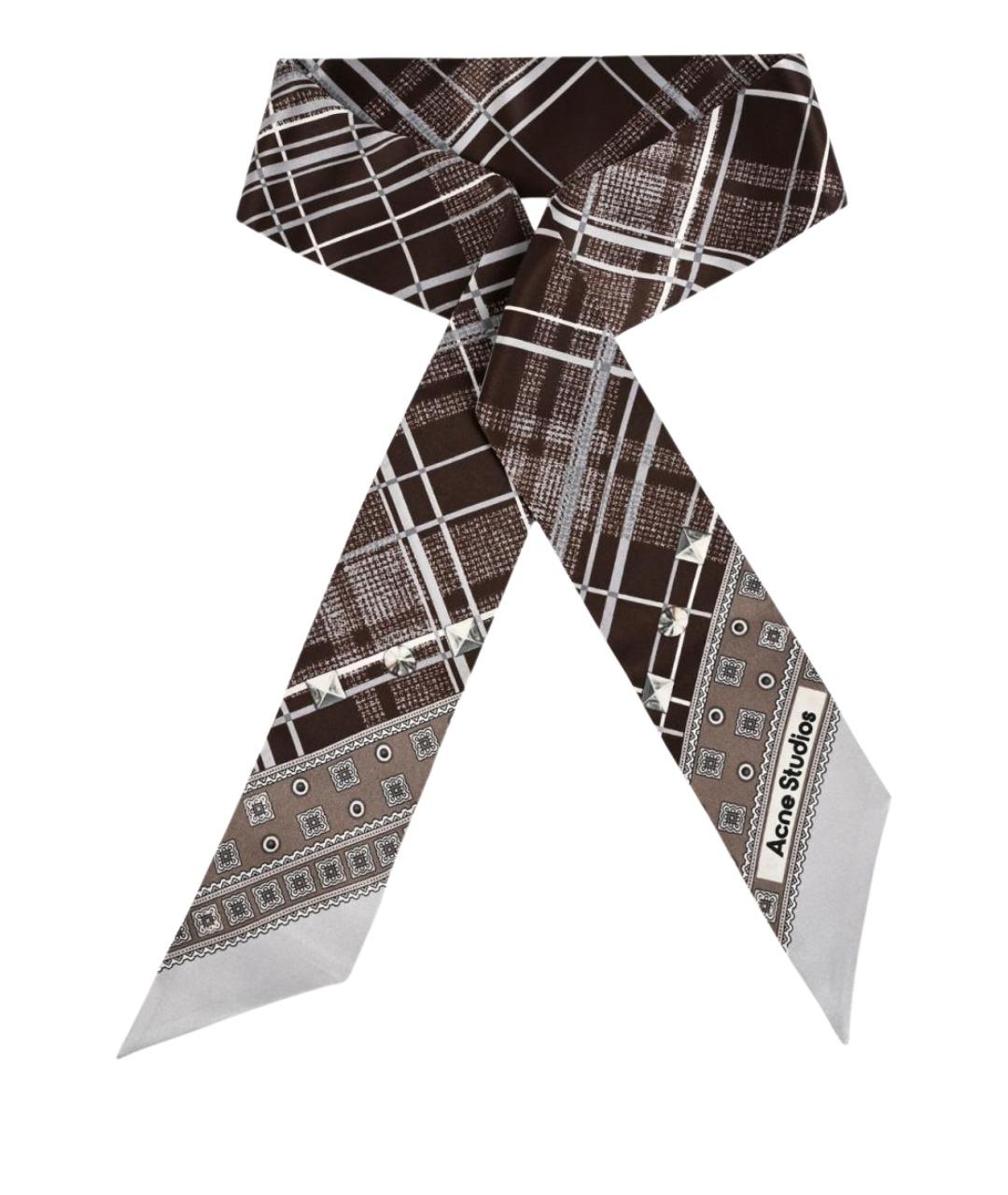 ACNE STUDIOS Серый шелковый шарф, фото 1