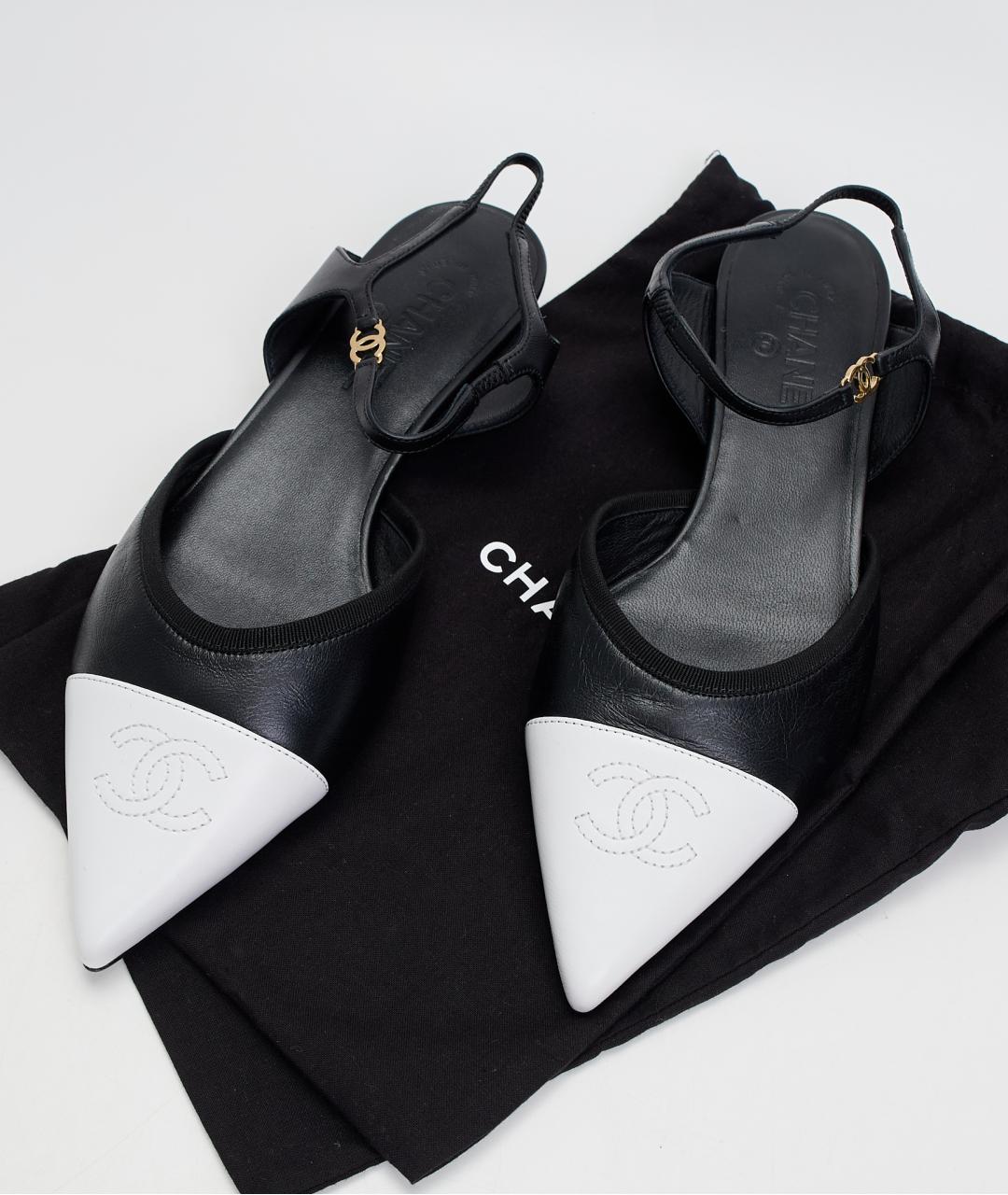 CHANEL Черные кожаные балетки, фото 8