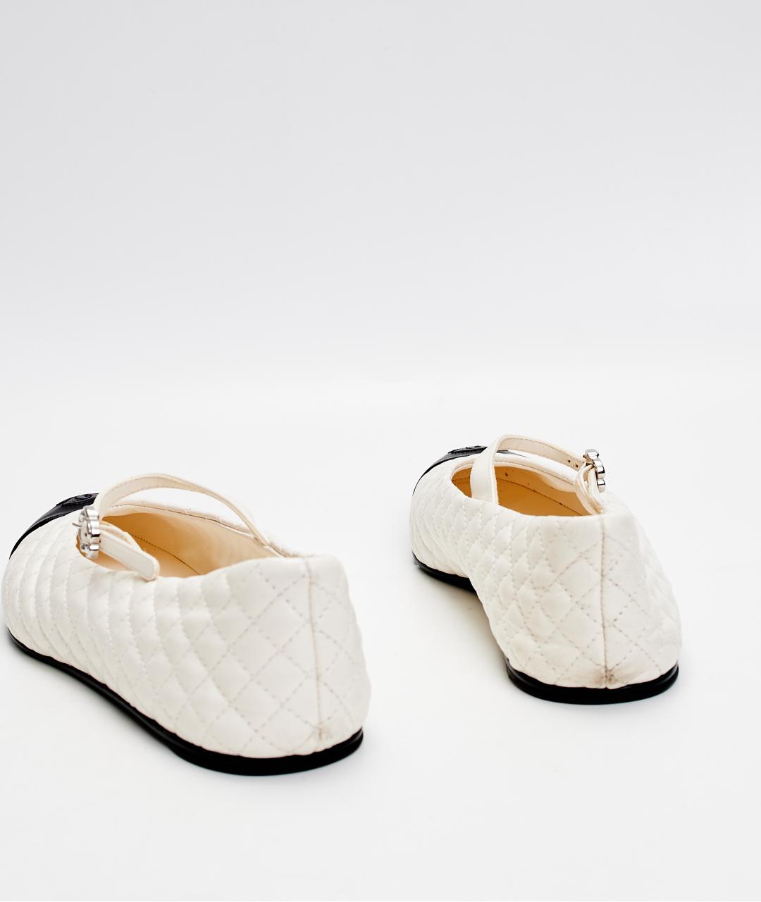 CHANEL Белые кожаные балетки, фото 6