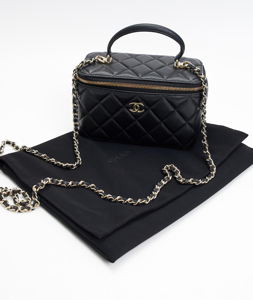 CHANEL Черная кожаная сумка через плечо, фото 8