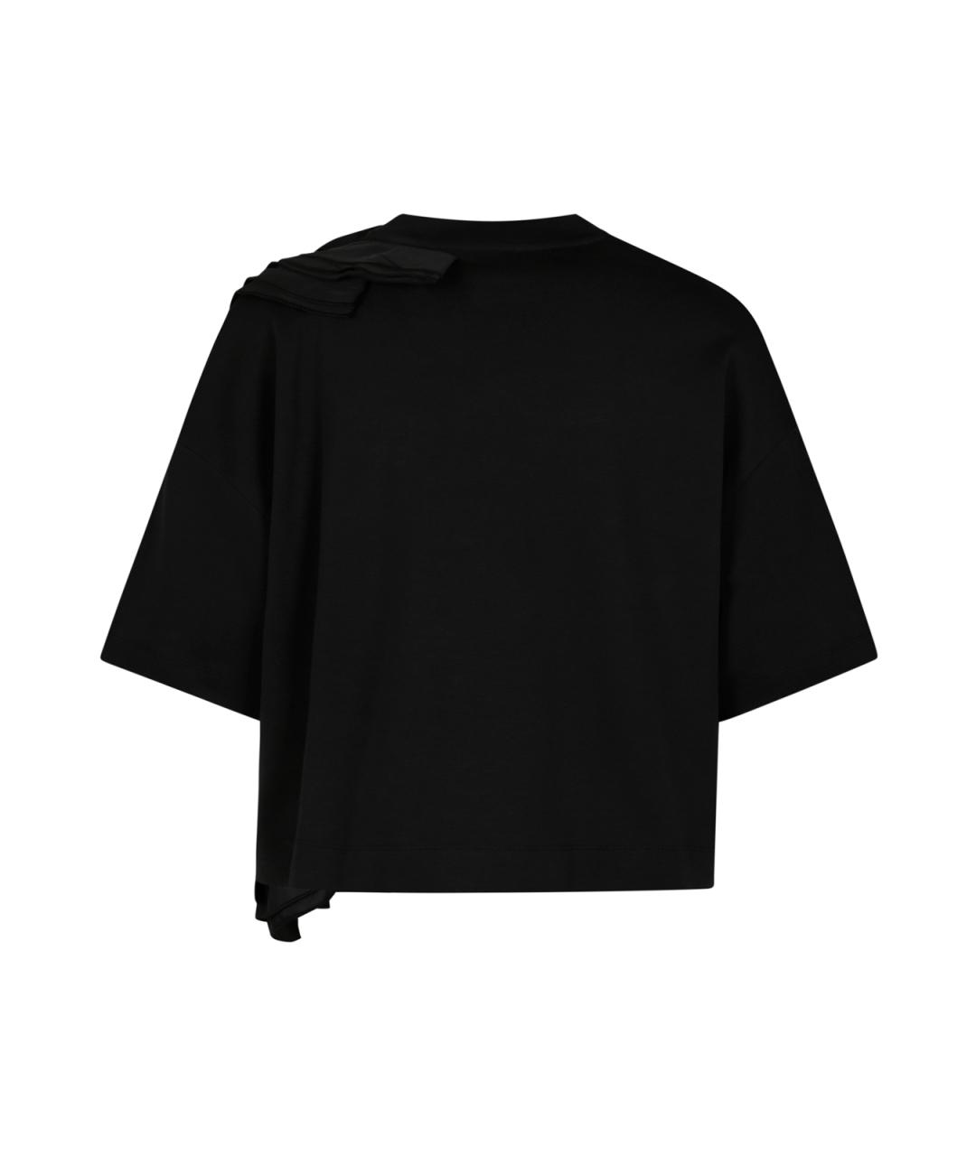 MAX MARA Черная хлопковая футболка, фото 4