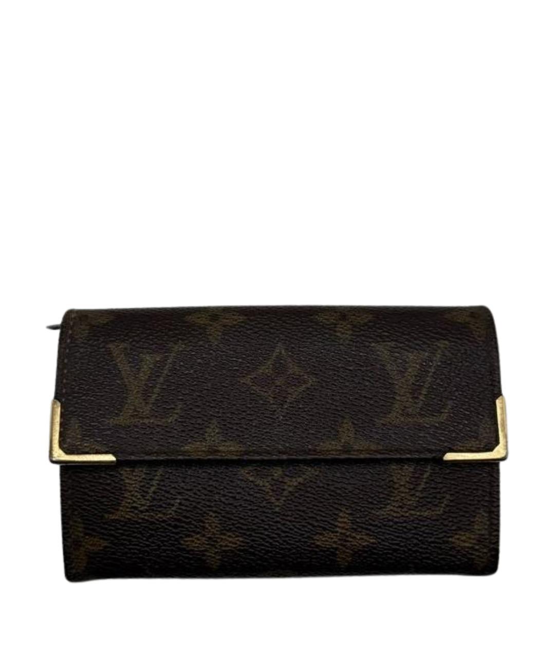 LOUIS VUITTON Коричневый кожаный кошелек, фото 1