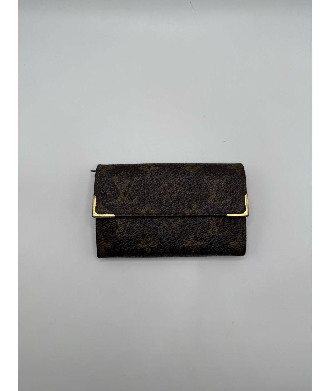 LOUIS VUITTON Коричневый кожаный кошелек, фото 7