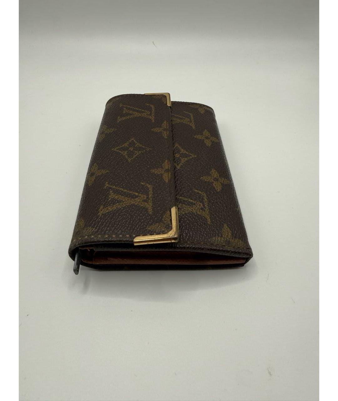 LOUIS VUITTON Коричневый кожаный кошелек, фото 3