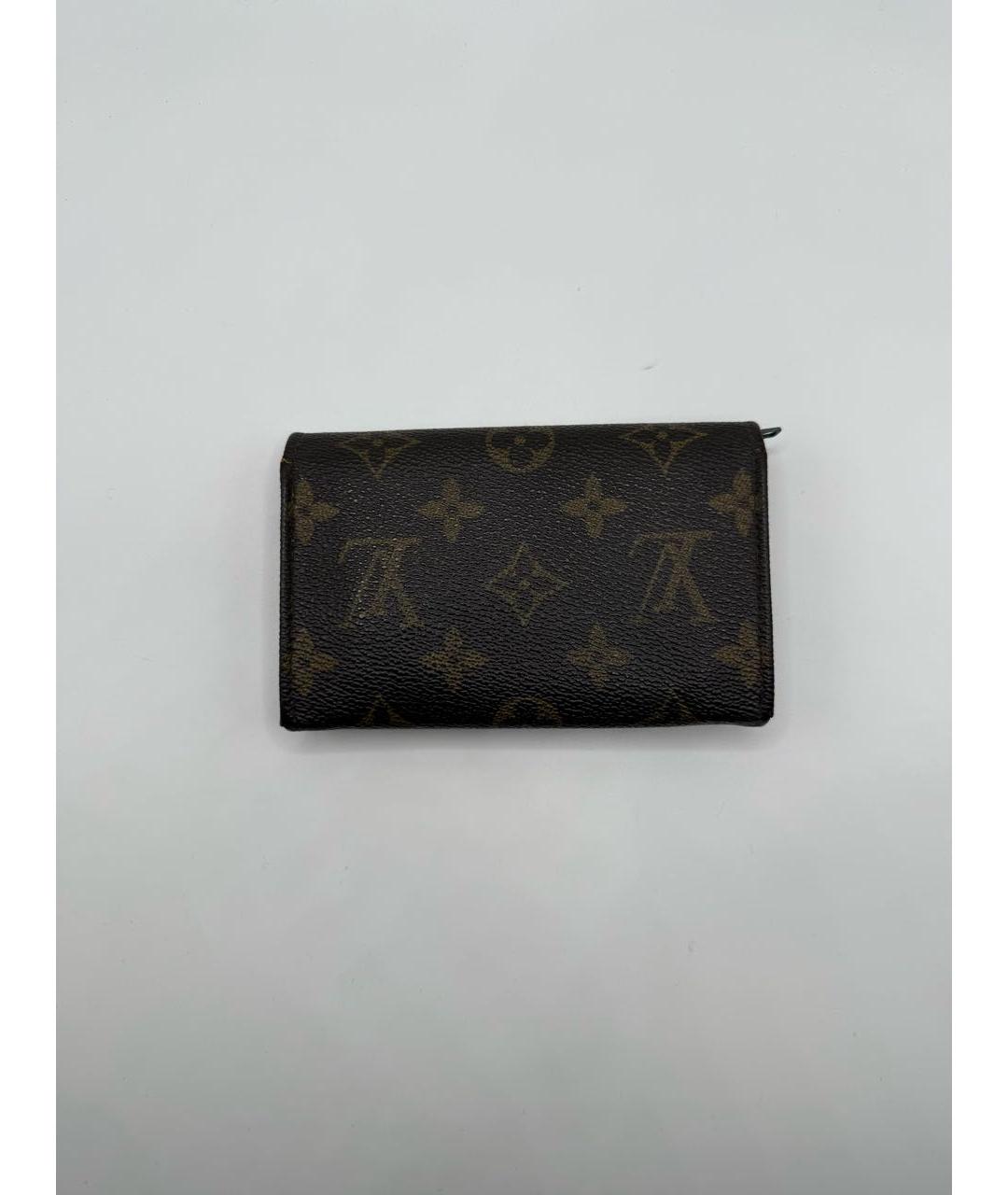 LOUIS VUITTON Коричневый кожаный кошелек, фото 4